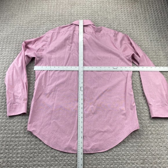 Calvin Klein Dress Shirt Men 16.5 34/35 Pink Slim Fit Non-Iron Formal Casual - Picture 8 of 10